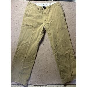 Polo Jeans Pants Co. Tan Chino RL67 Ralph Lauren Flat Front 33x30 Military